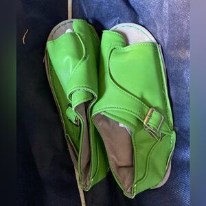 Vibrant Green Sandals with Buckle